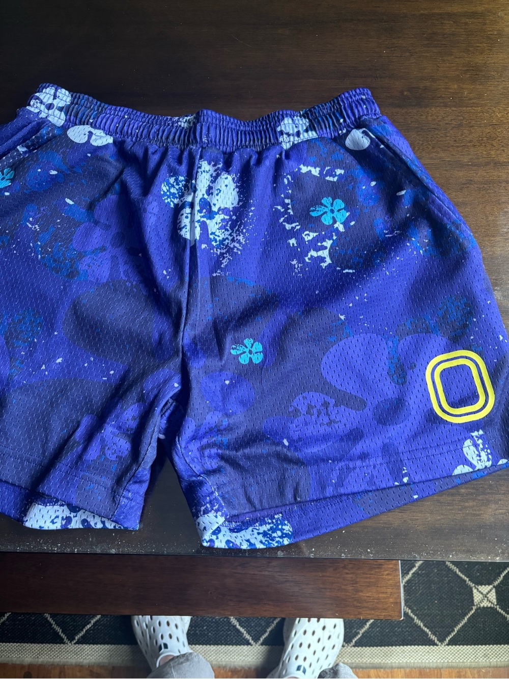 Overtime Men's Athletic basketball Shorts - Purple Floral Print